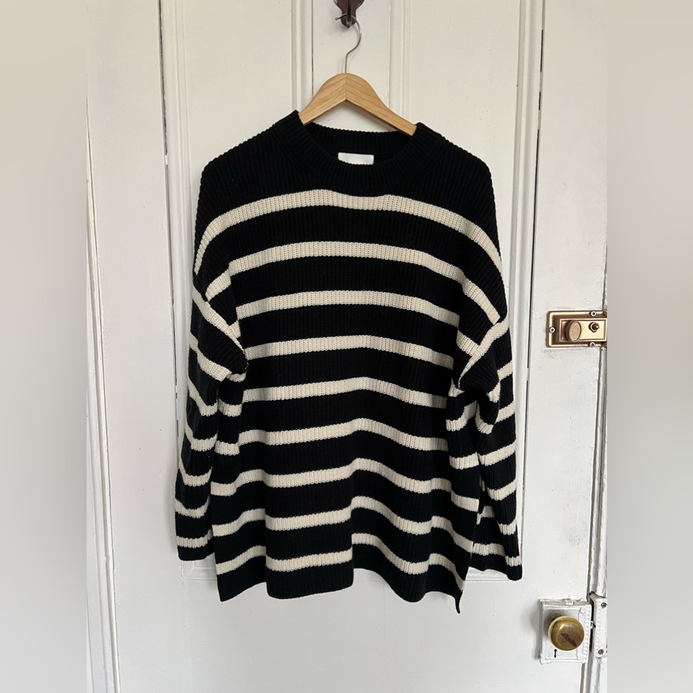 H&M Black and White Striped Knit Sweater - Picture 2 of 12